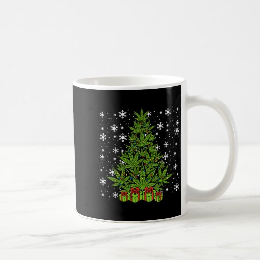 Weed Christmas Tree Funny Xmas T Men Women  Koffiemok (Rechts)