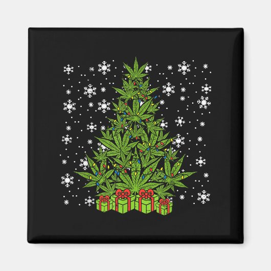 Weed Christmas Tree Funny Xmas T Men Women  Magneet (Voorkant)