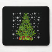 Weed Christmas Tree Funny Xmas T Men Women Muismat (Voorkant)