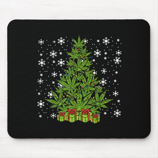 Weed Christmas Tree Funny Xmas T Men Women  Muismat (Voorkant)