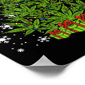 Weed Christmas Tree Funny Xmas T Men Women  Poster (Hoek)