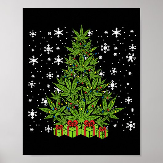 Weed Christmas Tree Funny Xmas T Men Women  Poster (Voorkant)