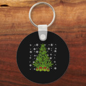 Weed Christmas Tree Funny Xmas T Men Women Sleutelhanger (Voorkant)