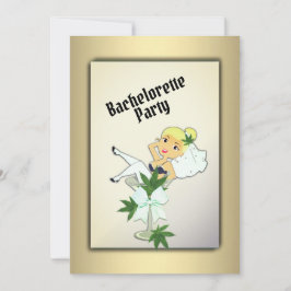 Weed Gold Bachelorette Party Invitation Kaart