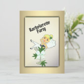 Weed Gold Bachelorette Party Invitation Kaart (Staand voorkant)