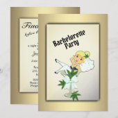 Weed Gold Bachelorette Party Invitation Kaart (Voorkant / Achterkant)