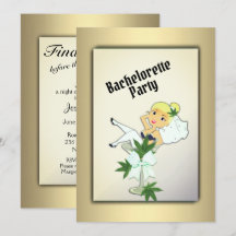 Weed Gold Bachelorette Party Invitation