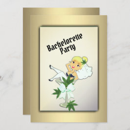 Weed Gold Bachelorette Party Invitation Kaart