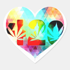 WEED HART STICKER