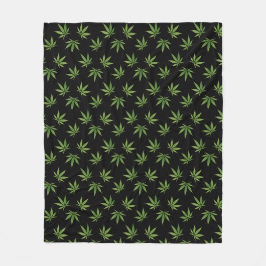 Weed Large Leaf Pattern | bewerkbare kleur Fleece Deken (Voorkant)