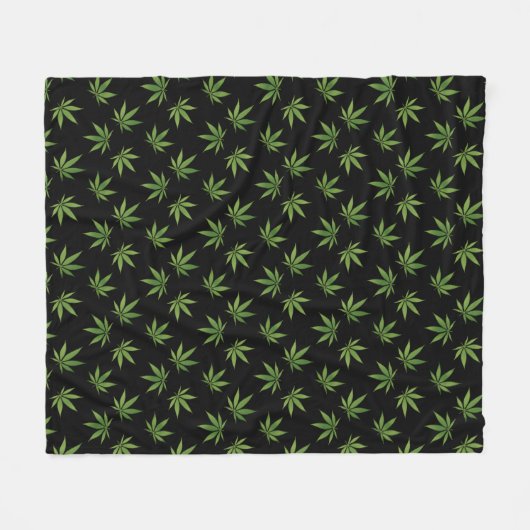 Weed Large Leaf Pattern | bewerkbare kleur Fleece Deken (Voorkant (Horizontaal))