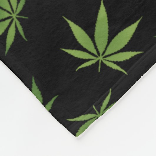 Weed Large Leaf Pattern | bewerkbare kleur Fleece Deken (Hoek)