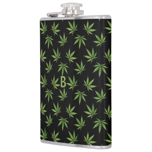 Weed Large Leaf Pattern | Facultatief monogram/naa Heupfles (Links)