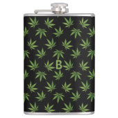 Weed Large Leaf Pattern | Facultatief monogram/naa Heupfles (Voorkant)