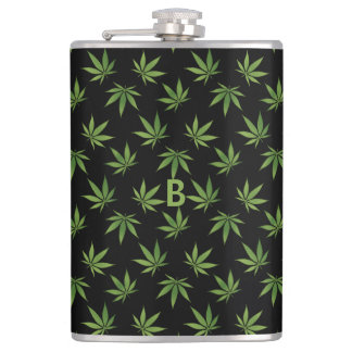 Weed Large Leaf Pattern | Facultatief monogram/naa Heupfles