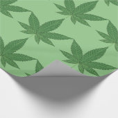 Weed Leaf Green over lichtgroen omslagpapier Cadeaupapier (Hoek)
