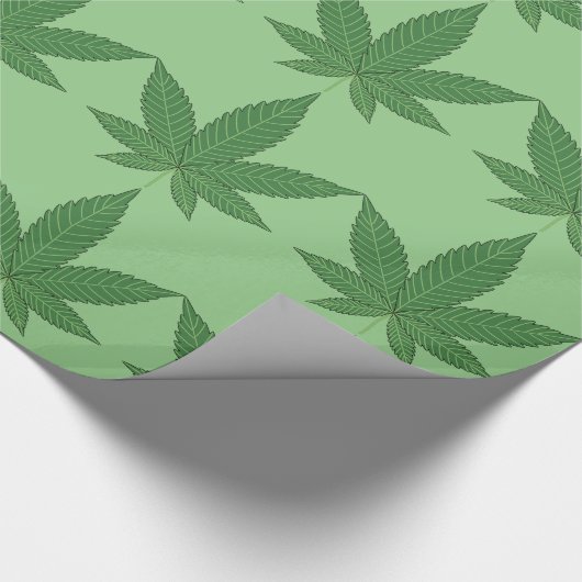 Weed Leaf Green over lichtgroen omslagpapier Cadeaupapier (Hoek)