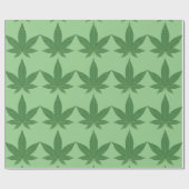 Weed Leaf Green over lichtgroen omslagpapier Cadeaupapier (Vlak)