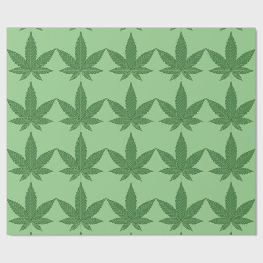 Weed Leaf Green over lichtgroen omslagpapier Cadeaupapier (Vlak)