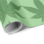 Weed Leaf Green over lichtgroen omslagpapier Cadeaupapier (Rol Hoek)