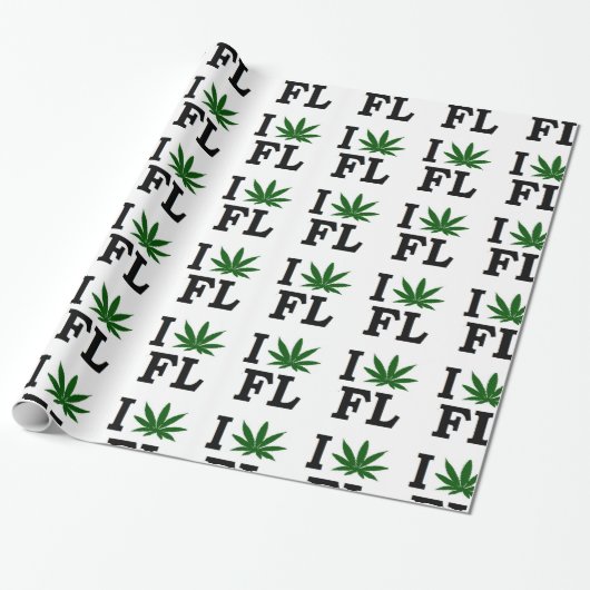 Weed Leaf Kerstflorida xmas hanukkah Cadeaupapier (Uitgerold)