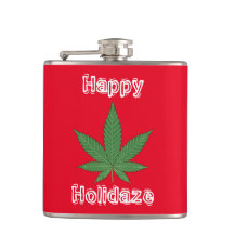 Weed Leaf KerstHappy Holidaze