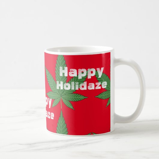 Weed Leaf KerstHappy Holidaze Koffiemok (Rechts)