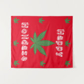 Weed Leaf KerstHappy Holidaze Wandkleed (Voorkant (horizontaal))