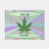 Weed Leaf Mary Jane leeft hier Doormat/Rug Deurmat (Voorkant)