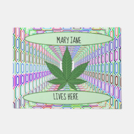 Weed Leaf Mary Jane leeft hier Doormat/Rug Deurmat