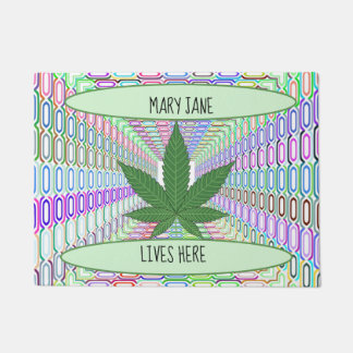 Weed Leaf Mary Jane leeft hier Doormat/Rug Deurmat