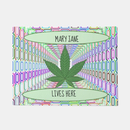 Weed Leaf Mary Jane leeft hier Doormat/Rug Deurmat (Voorkant)
