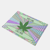 Weed Leaf Mary Jane leeft hier Doormat/Rug Deurmat (Schuin)