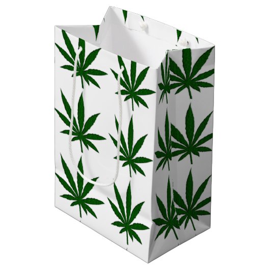Weed Leaf Medium Cadeauzakje (Voorkant Gekanteld)