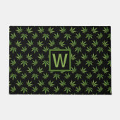 Weed Leaf Pattern - Gepersonaliseerd monogram Deurmat (Voorkant)