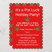 Weed Leaf Pot Luck Gepersonaliseerde Partij Kaart (Voorkant / Achterkant)
