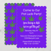 Weed Leaf Pot Luck - Persoonlijke uitnodiging (Voorkant / Achterkant)