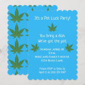 Weed Leaf Pot Luck - Persoonlijke uitnodiging (Voorkant / Achterkant)