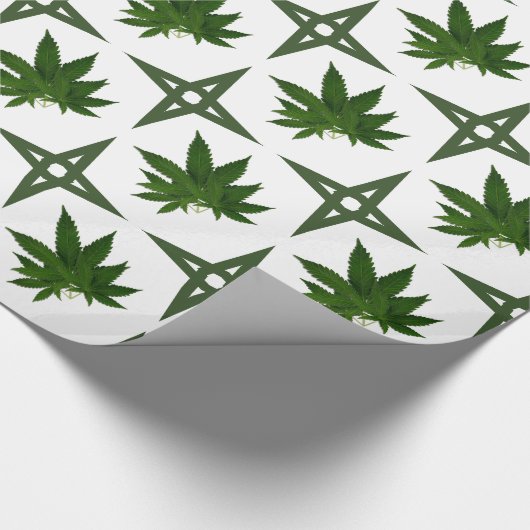 Weed Leaf Stars Cadeaupapier (Hoek)