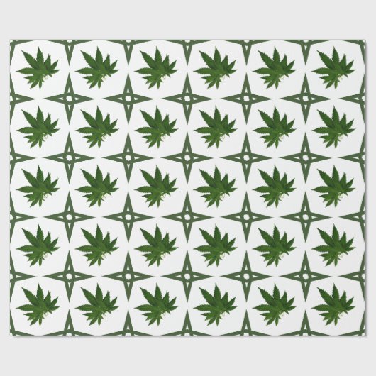Weed Leaf Stars Cadeaupapier (Vlak)