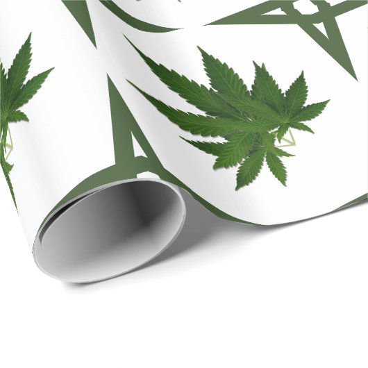 Weed Leaf Stars Cadeaupapier (Rol Hoek)