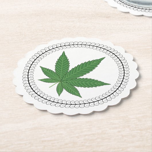 Weed Leaf Tree Trim, speciaal aangepast Kartonnen Onderzetters (Gekanteld)