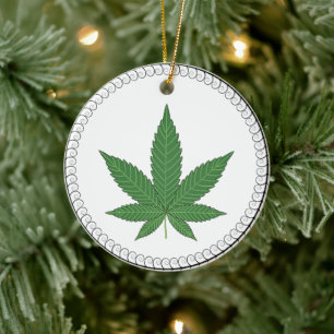 Weed Leaf Tree Trim, speciaal aangepast Keramisch Ornament