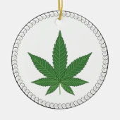 Weed Leaf Tree Trim, speciaal aangepast Keramisch Ornament (Voorkant)