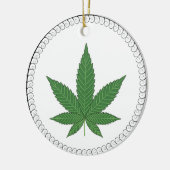 Weed Leaf Tree Trim, speciaal aangepast Keramisch Ornament (Links)