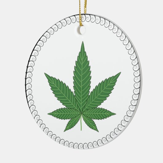 Weed Leaf Tree Trim, speciaal aangepast Keramisch Ornament (Links)