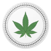 Weed Leaf Tree Trim, speciaal aangepast Keramische Knop (Voorkant)