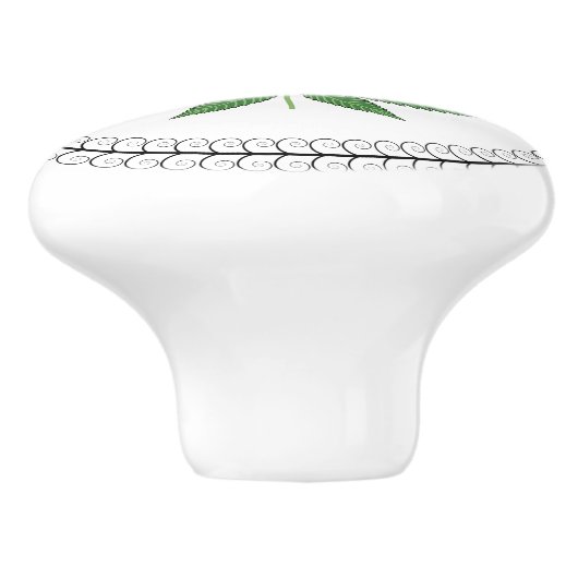 Weed Leaf Tree Trim, speciaal aangepast Keramische Knop (Zijkant)