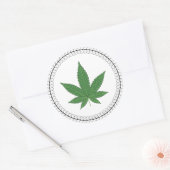 Weed Leaf Tree Trim, speciaal aangepast Ronde Sticker (Envelop)
