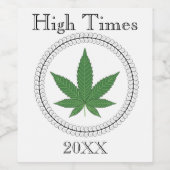 Weed Leaf Tree Trim, speciaal aangepast Wijn Etiket (Enkel label)